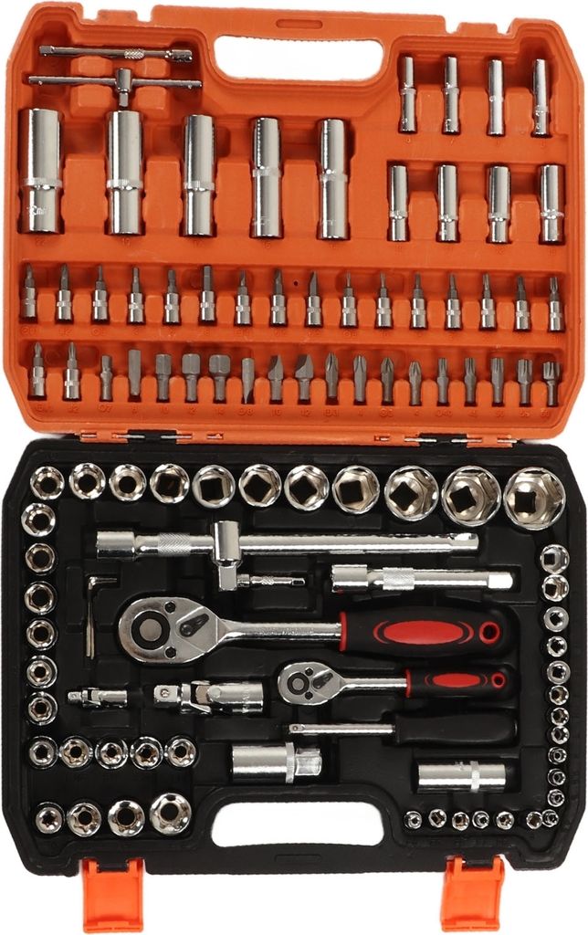 108 Stück Mechanische Reparaturwerkzeuge Schlageinsatz-Sortiment Set Ratsche und Sechskantschlüssel Schraubendreher-Bits