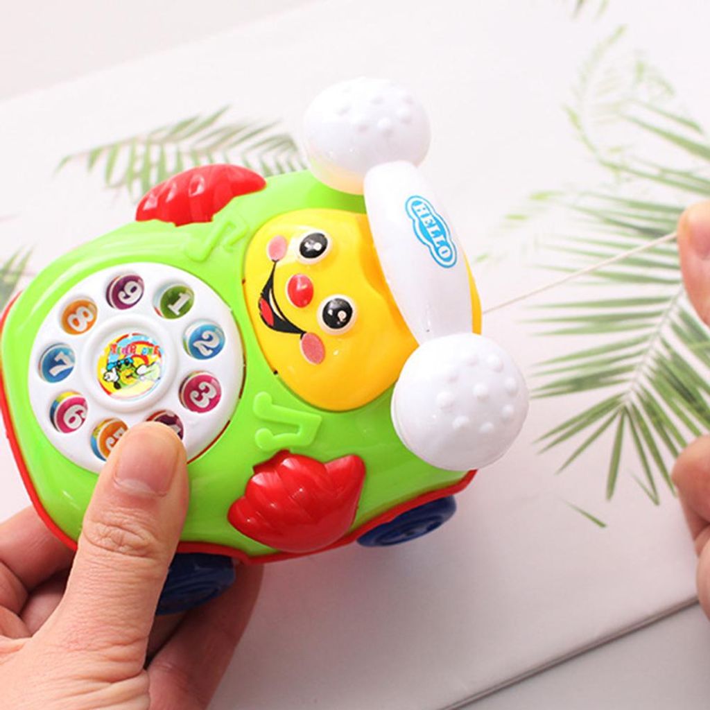 Cartoon Smile Pull Wire Phone Baby Toy Educational Developmental Kids Gift Game