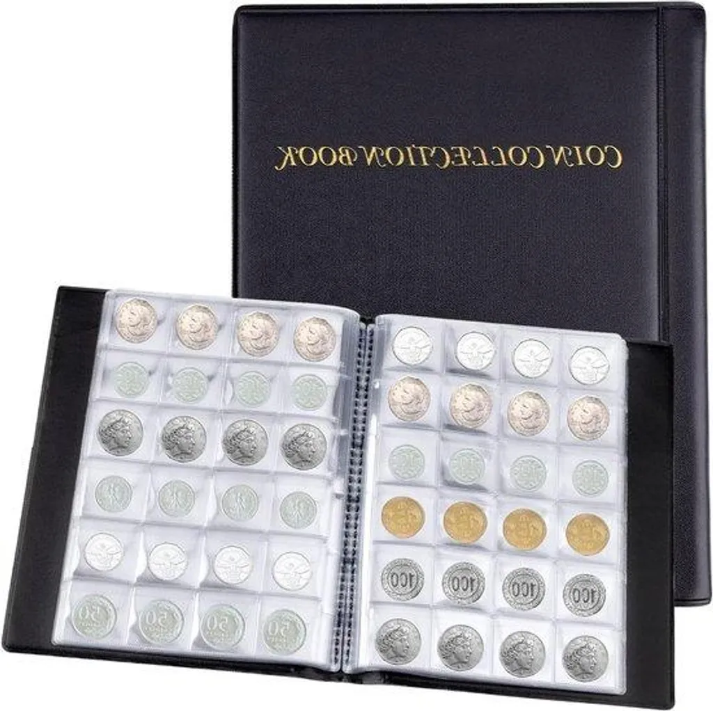 Album Numismatique 30x30mm Noir 20 Pages pour Collection de Pièces