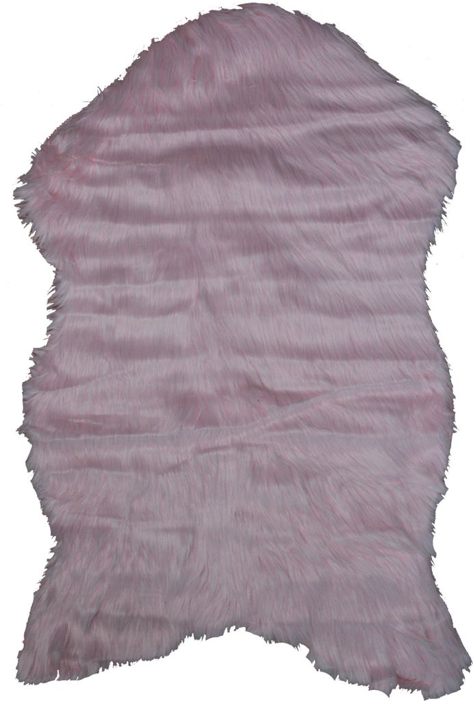 Schaffell KunstfelI Lammfell Schaffellimitat zartrose, 60x90cm, Kuschelfell weich Fellteppich Dekofell