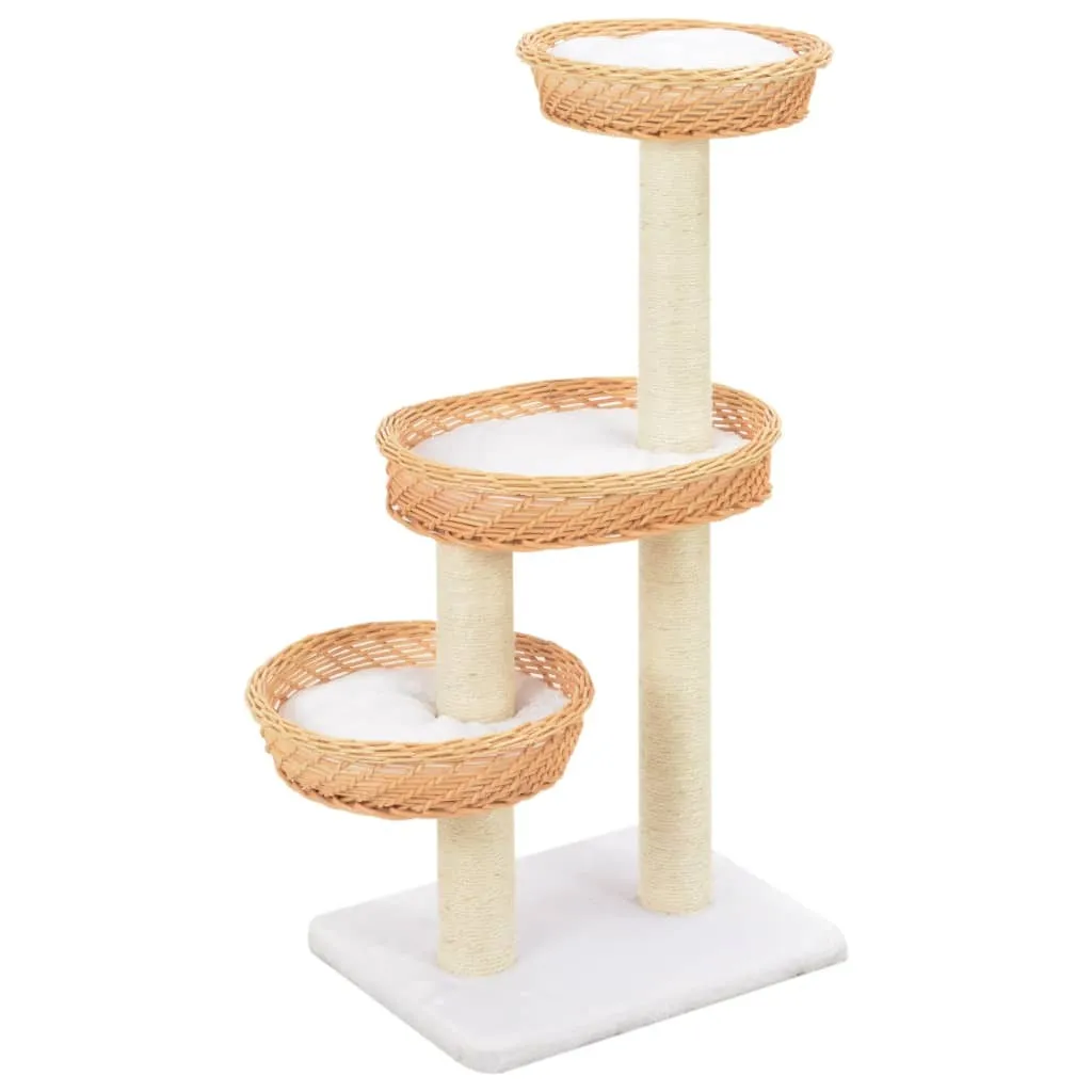 Griffoir pour Chat en Osier et Saule Naturel - Design Rustique Chic