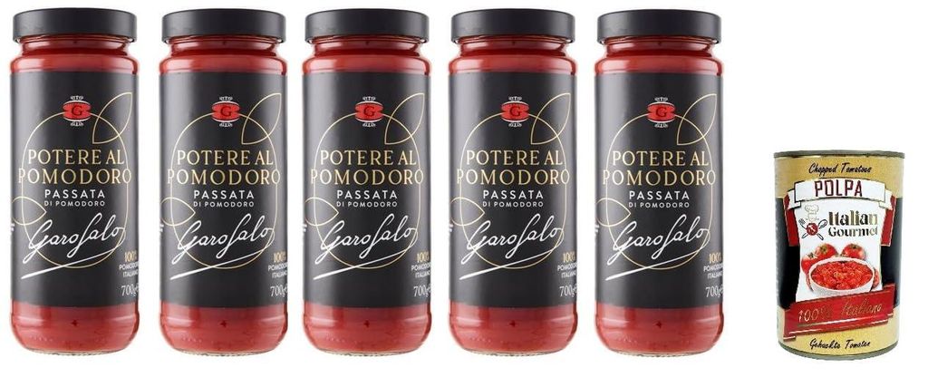 Garofalo, Potere al Pomodoro Passata di Pomodoro Tomatenpüree 6x700gr + Italian Gourmet polpa 400g