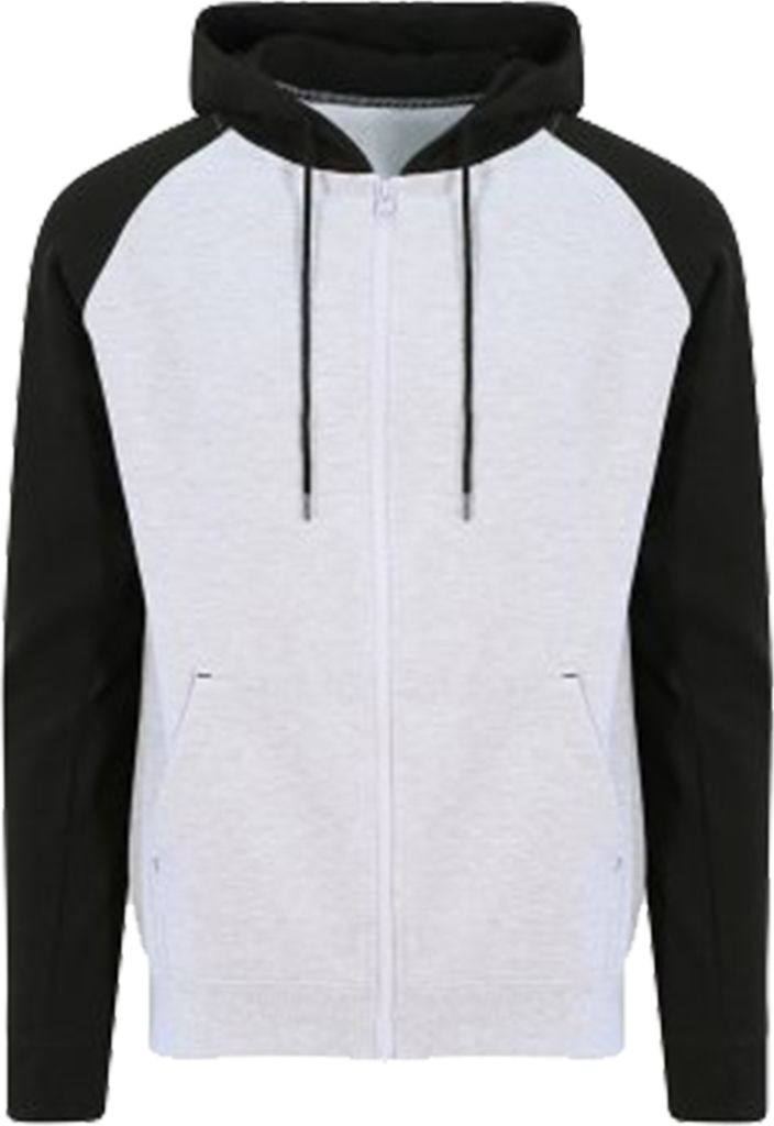 AWDis Just Hoods Herren Baseball Zoodie PC3445 (XL) (Grau meliert/Schwarz)