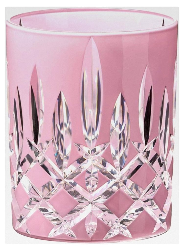 Laudon Tumbler rosa aus handgeschliffenem Glas, Fassungsvermögen ca. 295 ml.
