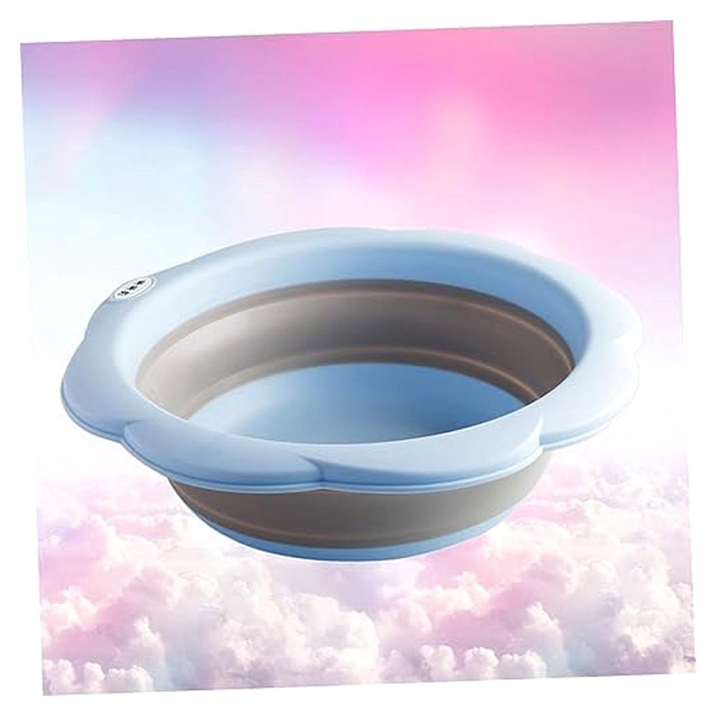 1 Stück tragbares klappbares Waschbecken für Mädchen in Himmelblau mit platzsparendem Design für Zuhause und unterwegs