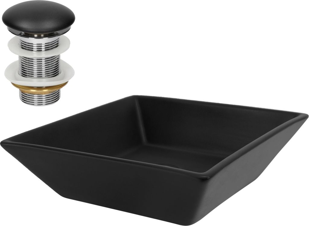 LuxeBath Waschbecken Aufsatzwaschbecken Quadratisch, Produktbild 