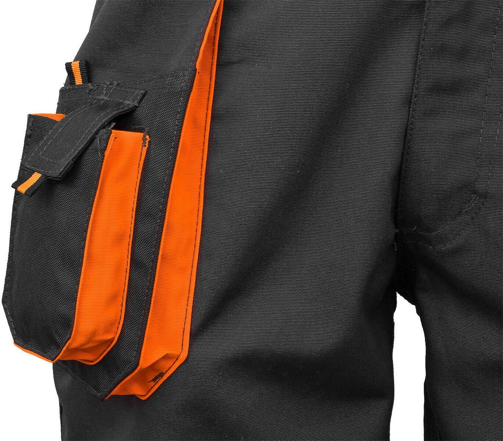 ART.MAS Kurze Arbeitshose Cargo – Schwarz-Orange Für Sommer & Baustelle