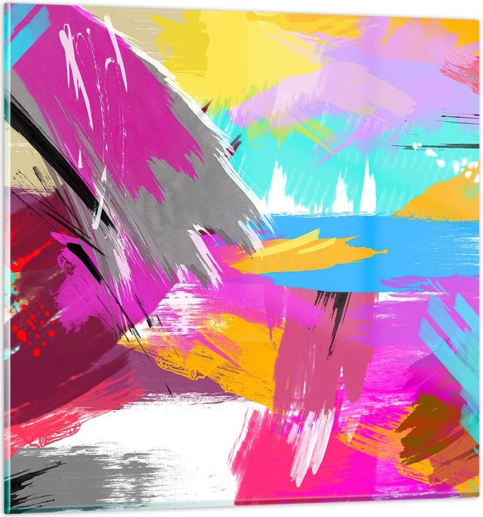 Bilder auf glas - Abstraktion modern - 70x70cm - Glasbilder - Wandbilder - Kunstdruck - zum Aufhängen bereit - Wanddekoration aus Glas - Glas Bild...