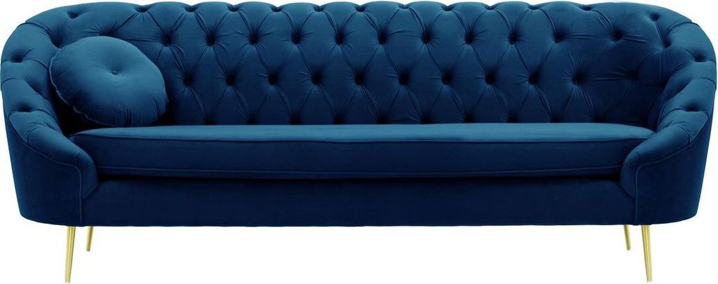 SLF24 - Gestepptes Dreisitzer-Sofa Kooper - blau - Velluto 11