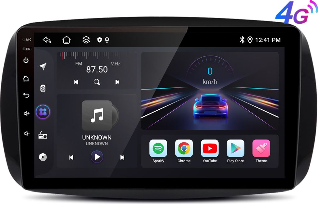 4+64G Carplay android auto NAVI DAB+ Für Mercedes Benz Smart Forfour Fortwo 453 2015-2019 9''Android13 GPS autoradios RDS SWC wifi BT 4GSIM 8kern