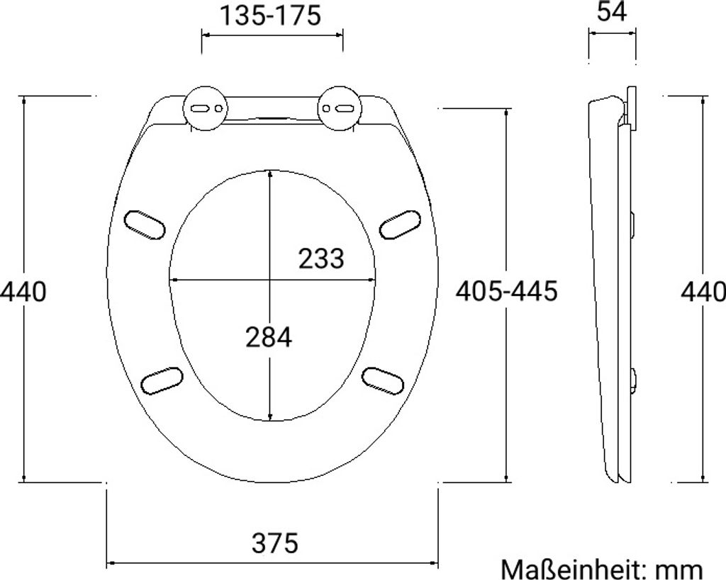 Toilettendeckel O Form WC-Sitze, Toilettensitzbezug mit Produktbild 4