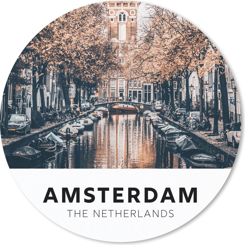 MuchoWow Mauspad Mousepad Amsterdam - Niederlande - Wasser 40x40 cm - Mousepads - Maus Mat - Pad - Mausunterlage - Schreibtisch Accessoires