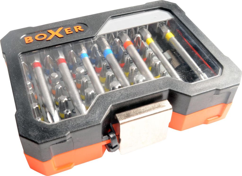 Boxer Bit-Set in Box mit Gürtelclip S2 Stahl 56-teilig