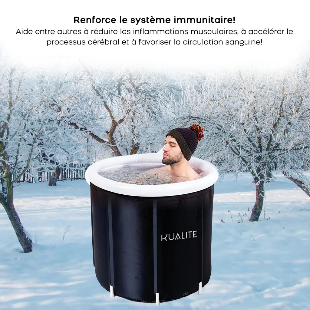 Récupération sportive : Bain froid gonflable pliable 320L avec sac - 7