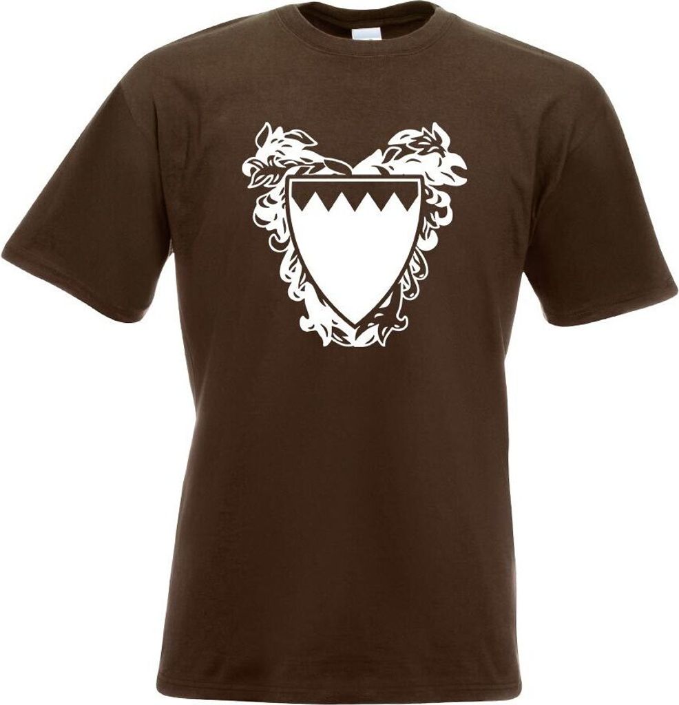 Kiwistar - T-Shirt - Chocolate - Bahrain Wappen Motiv Bedruckt Funshirt Design Print - mit Motiv Bedruckt - Funshirt Design - Sport - Freizeit - He...