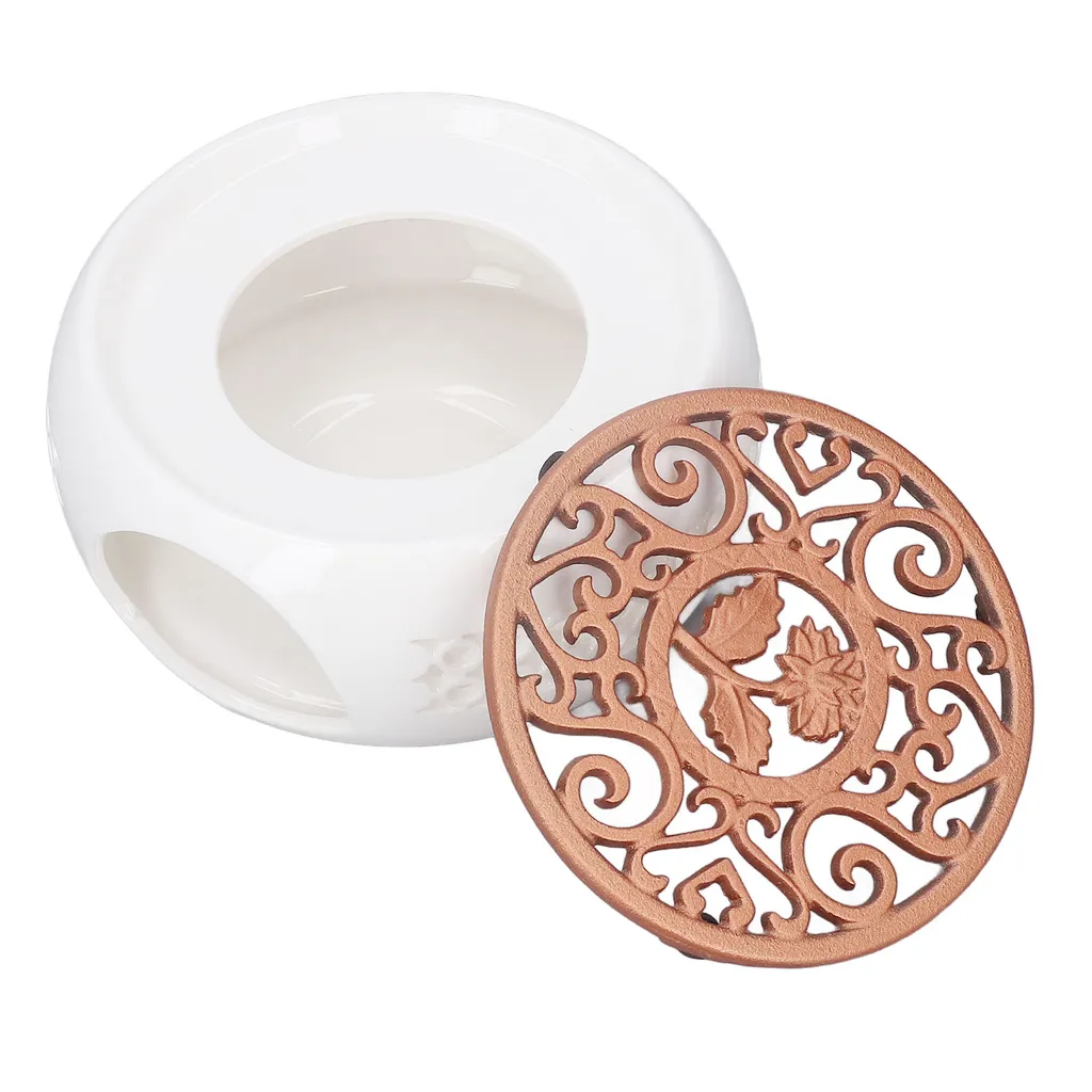 Chauffe-théière pour maintenir le thé au chaud socle porcelaine
