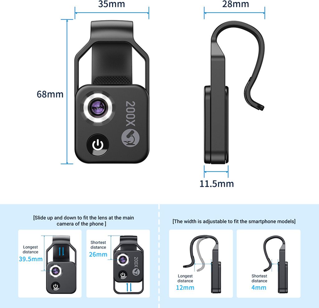 APEXEL MS002 200X profesionální telefonní mikroskop s Obrázek produktu 8