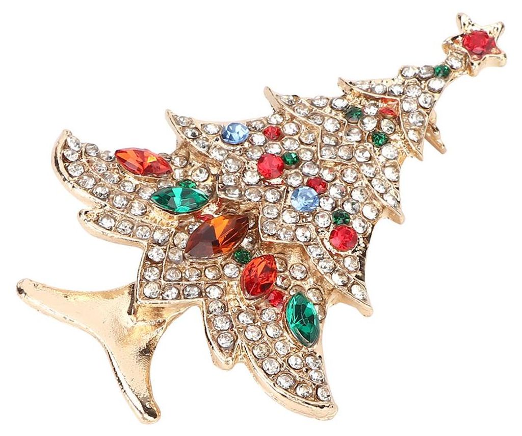 Weihnachtsstil, modische Legierung, elegante Strass-Dekoration, Pin-Brosche, Schmuck