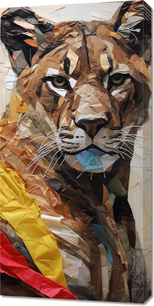Bild 50x100cm Papier Tiger