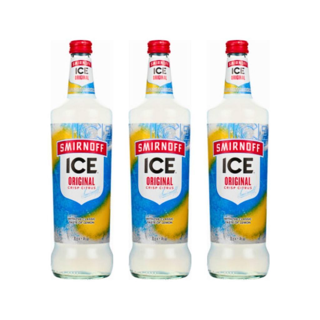 Smirnoff Ice 70CL Crisp Citrus %4 Vol. 3er Vodka Erfrischendes Mixgetränk mit Wodka und Zitrone – Fertig gemixtes alkoholisches Getränk in Flas...