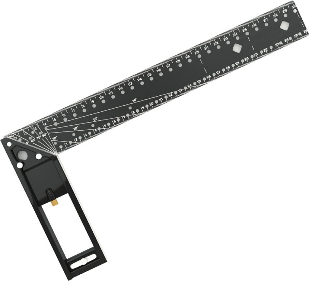 300mm Anschlagwinkel Präziser Universal Kombiwinkel aus Aluminiumlegierung zum präzisen Anreißen Zeichnen mit Multiwinkel Anschlaglineal Winkelm...