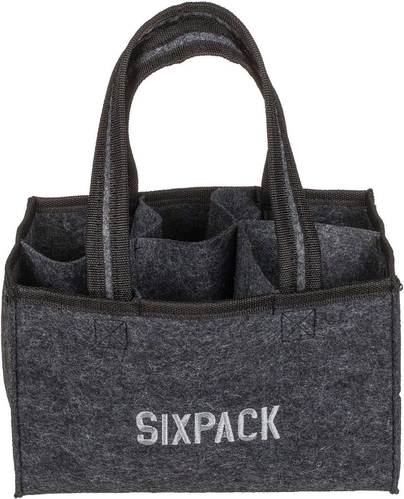 Flaschentasche Filztasche 6 Flaschen Flaschenhalter Bierträger Sixpack Männertasche