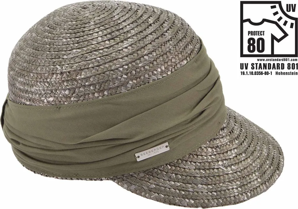 Seeberger Cappello Paglia Elegante - Protezione UV 80 Certificata