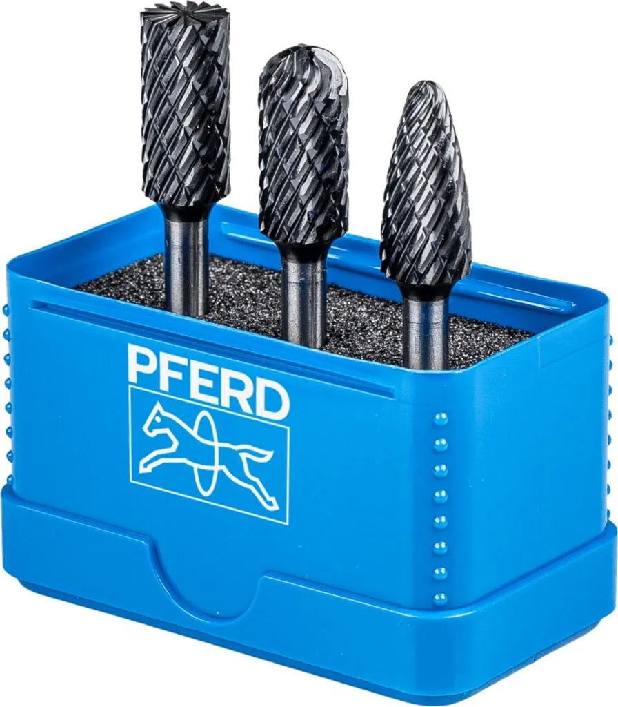 Coffret de fraises rotatives en carbure monobloc PFERD denture grossière