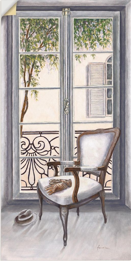 ARTland Wandbild, selbstklebend Sessel vor einem Fenster Größe: 75x150 cm