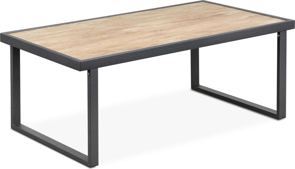 Konsimo Korrosionsbeständiger Gartentisch "TRIBO", Anthrazit, Stahl/Keramikplatte, Loft, 118x45x65cm