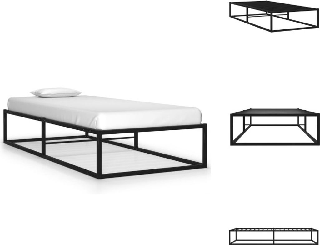vidaXL Bettgestell Schwarz Metall 90x200 cm - Betten & Bettgestelle