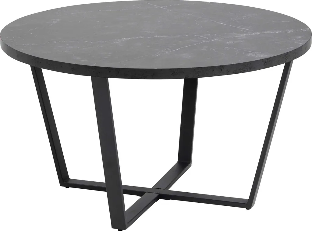 Table basse Amble Design Scandinavia ronde 77 cm noire en verre trempé