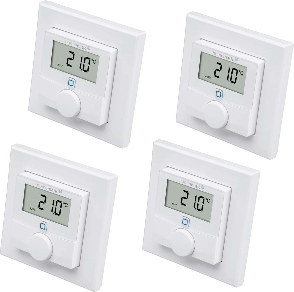 HOMEMATIC IP 156669A0, Wandthermostat mit Luftfeuchtigkeitssensor, 4 Stück