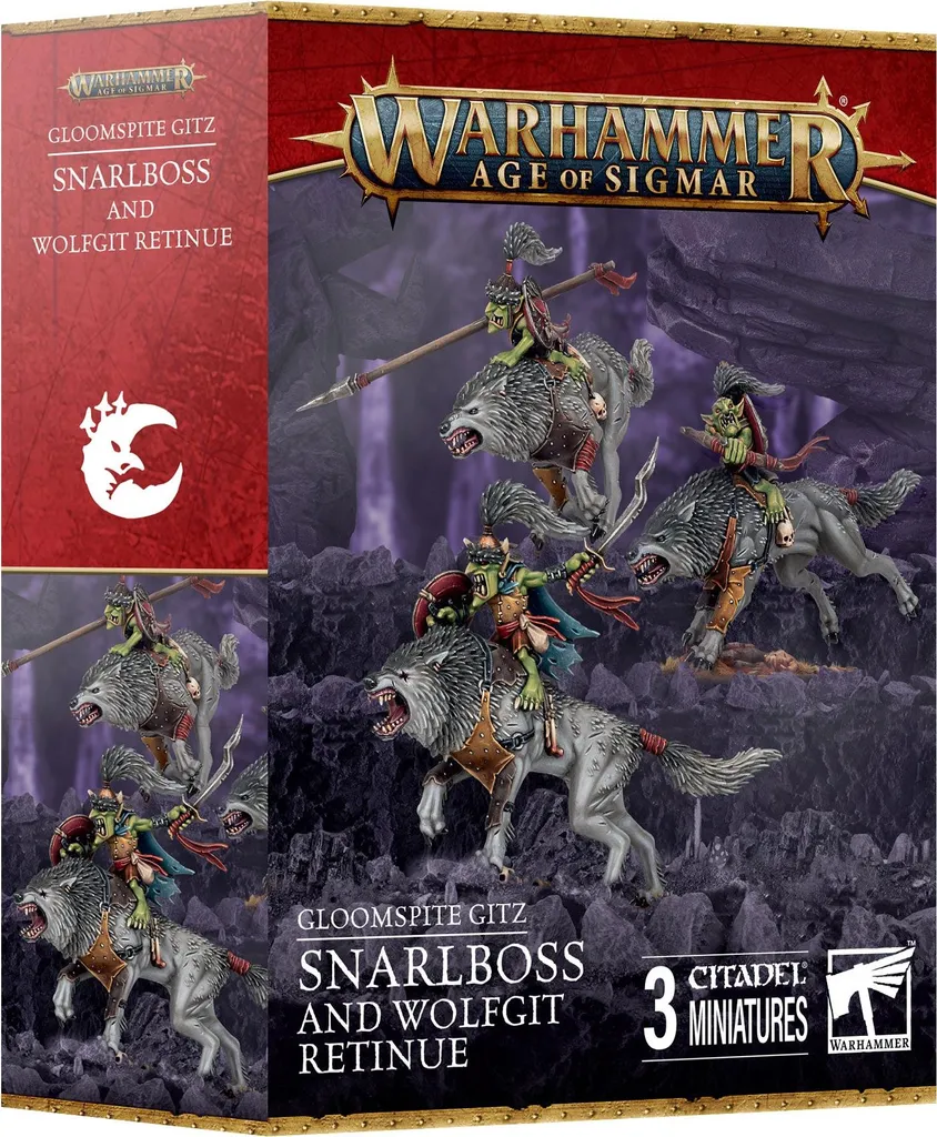 Warhammer Gloomspite Gitz Snarlboss et Wolfgit Retinue Age of Sigmar