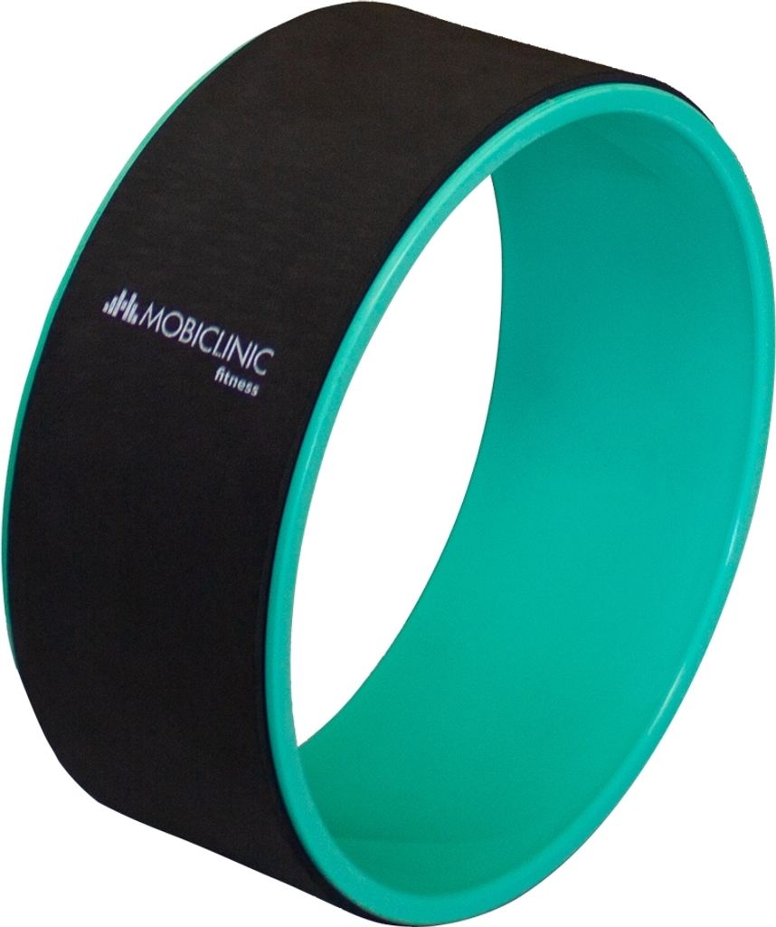 Mobiclinic, Yoga Rad, , Mehr Dehnbarkeit und Ausdauer, 30 x 13 cm, Anti-Rutsch, Multifunktional, Leicht waschbar, Schwarz und Türkis