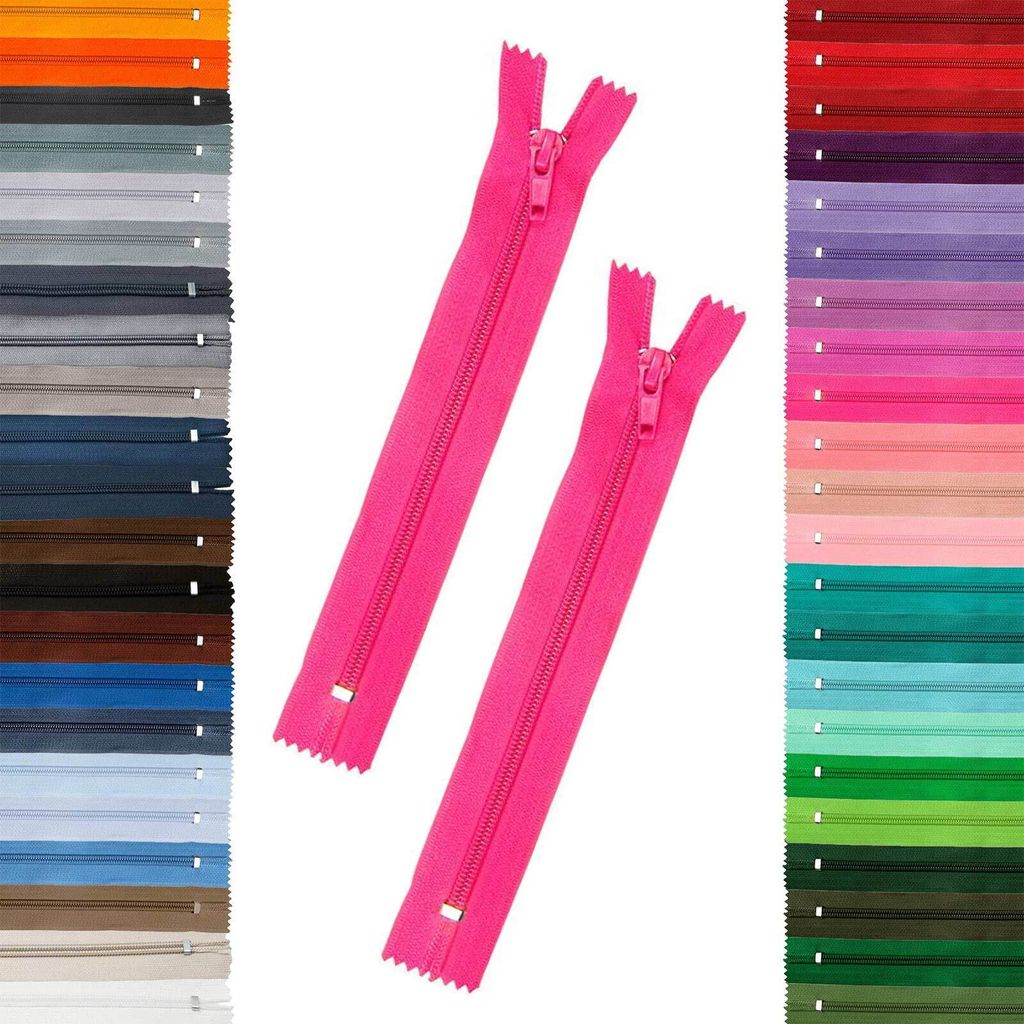 2 Reißverschlüsse 5mm spiral, 18cm, unteilbar, Autolock, Farbe frei wählbar, Farbe:516 pink