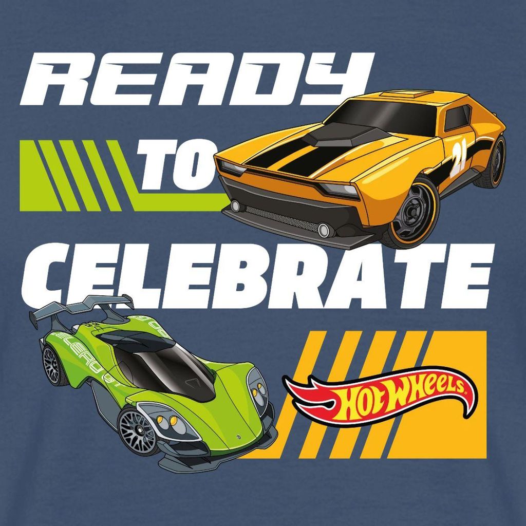 Spreadshirt Hot Wheels Geburtstagsdesign Ready To Celebrate Männer T-Shirt, S, Dunkles Denimblau