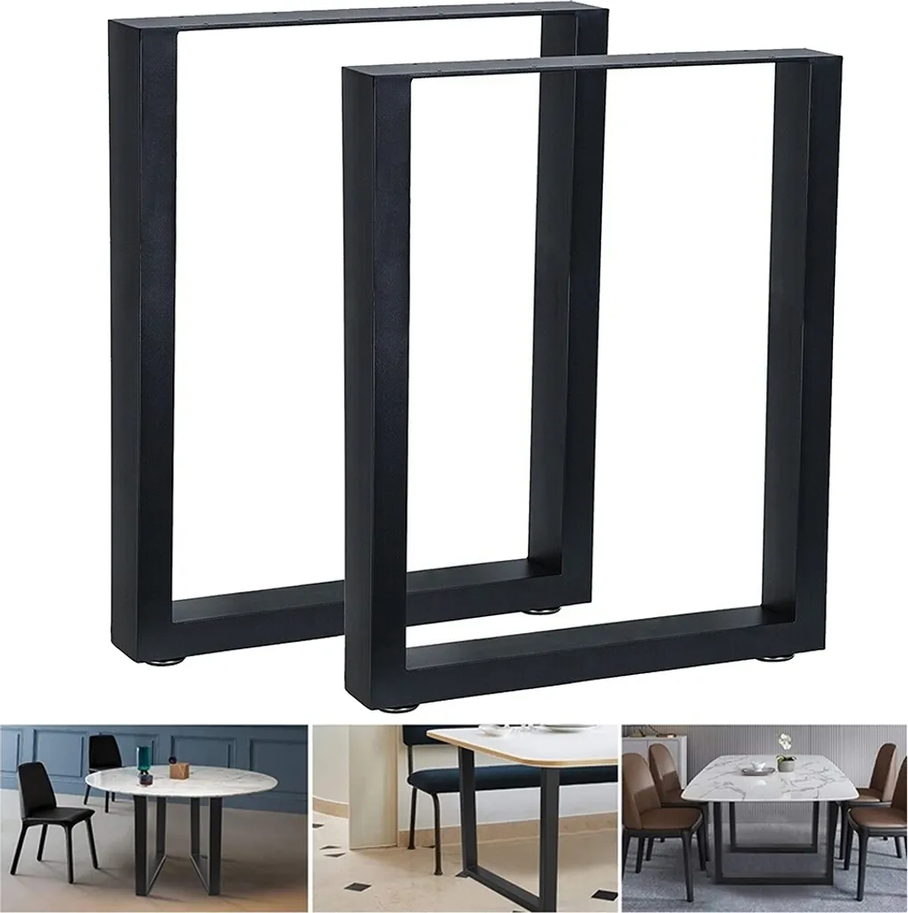 Pieds de Table Stables en Acier Noir 100x72 cm Anti-Rayures et Anti-Vibration