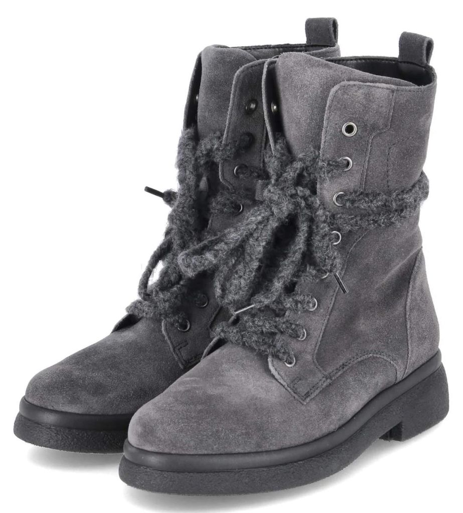 Gabor Damen Schnürstiefeletten Grau Rauleder Größe: 42 Produktbild 