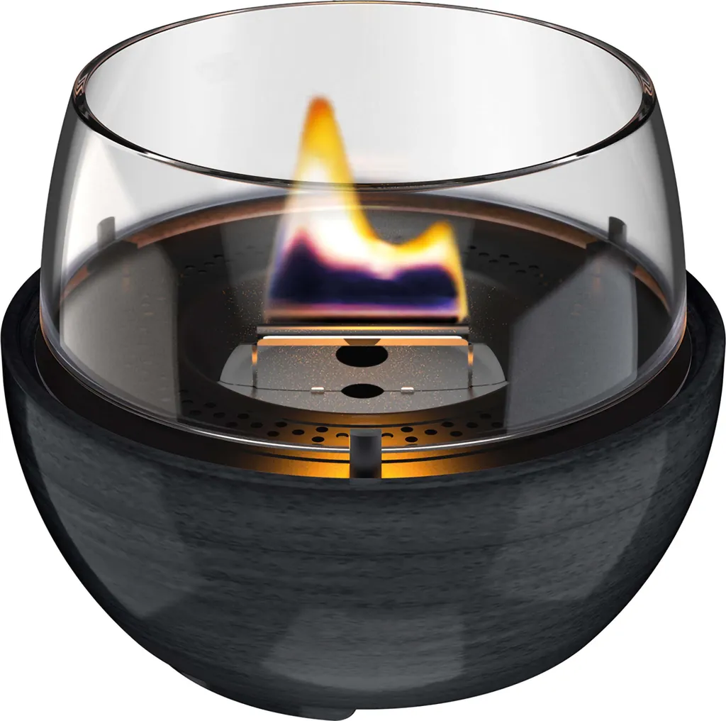Tenderflame Tulipe 14 Bougie de Table Rechargeable Reactive Glaze Noir