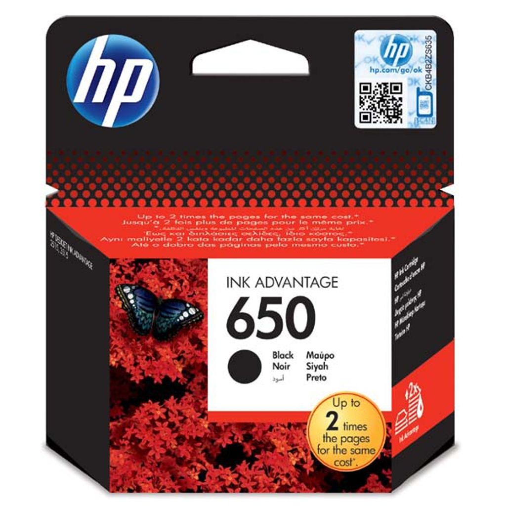 HP 650 Schwarz Original Ink Advantage Druckerpatrone, Produktbild 