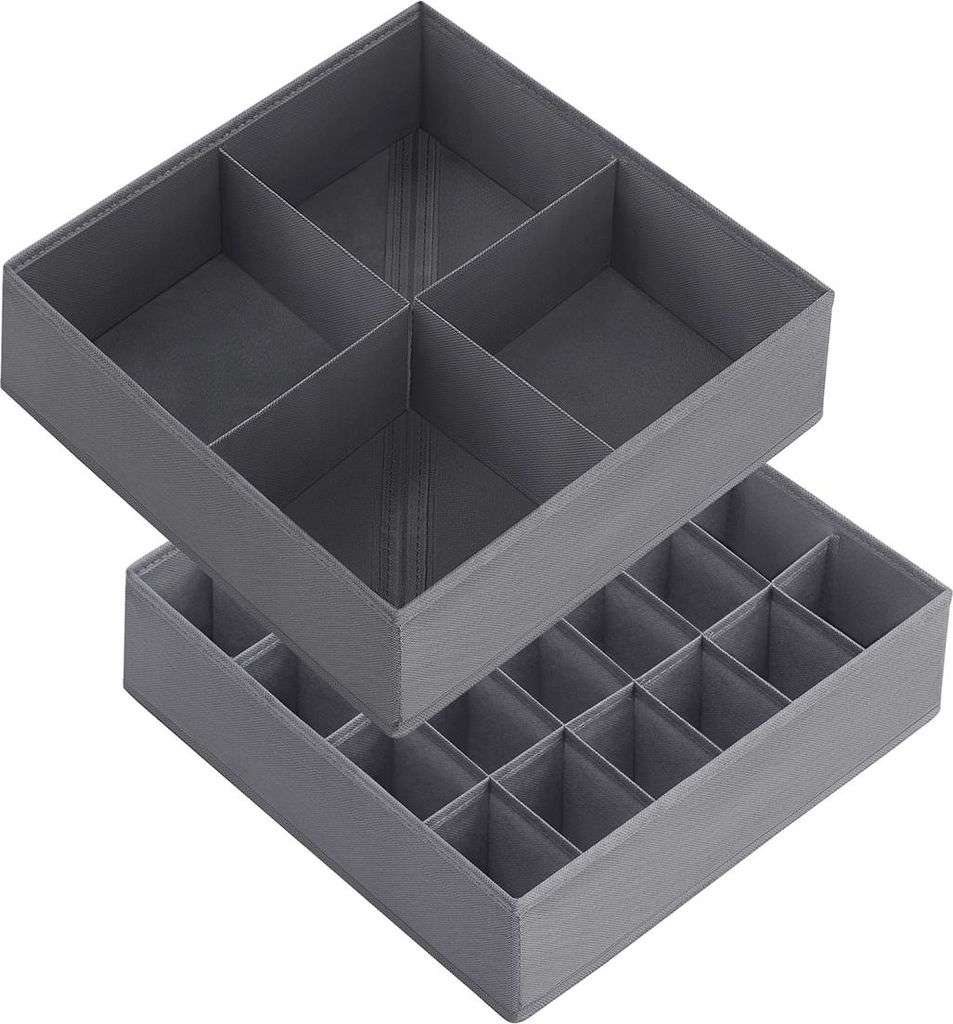 Set mit 2 Aufbewahrungsboxen für Unterwäsche