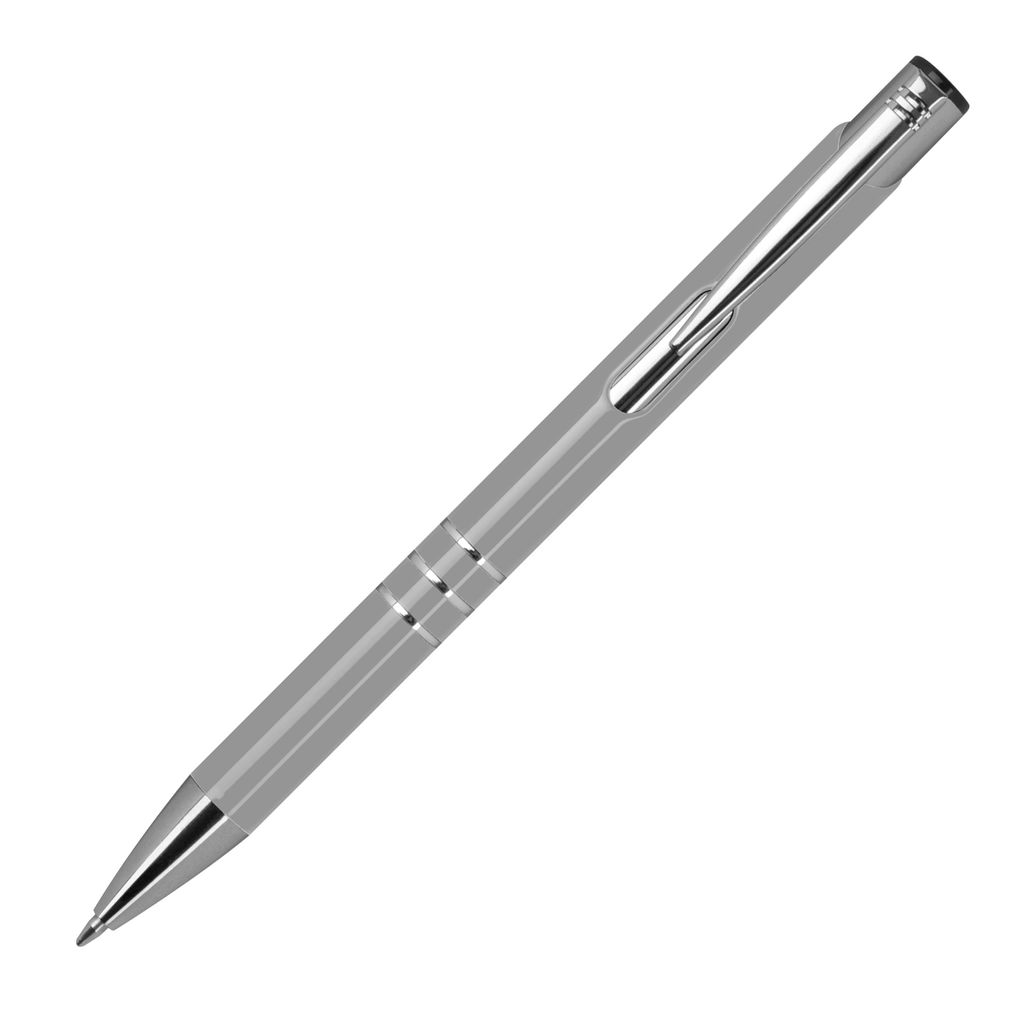 10 Kugelschreiber aus Metall / vollfarbig lackiert / Farbe: grau (matt)