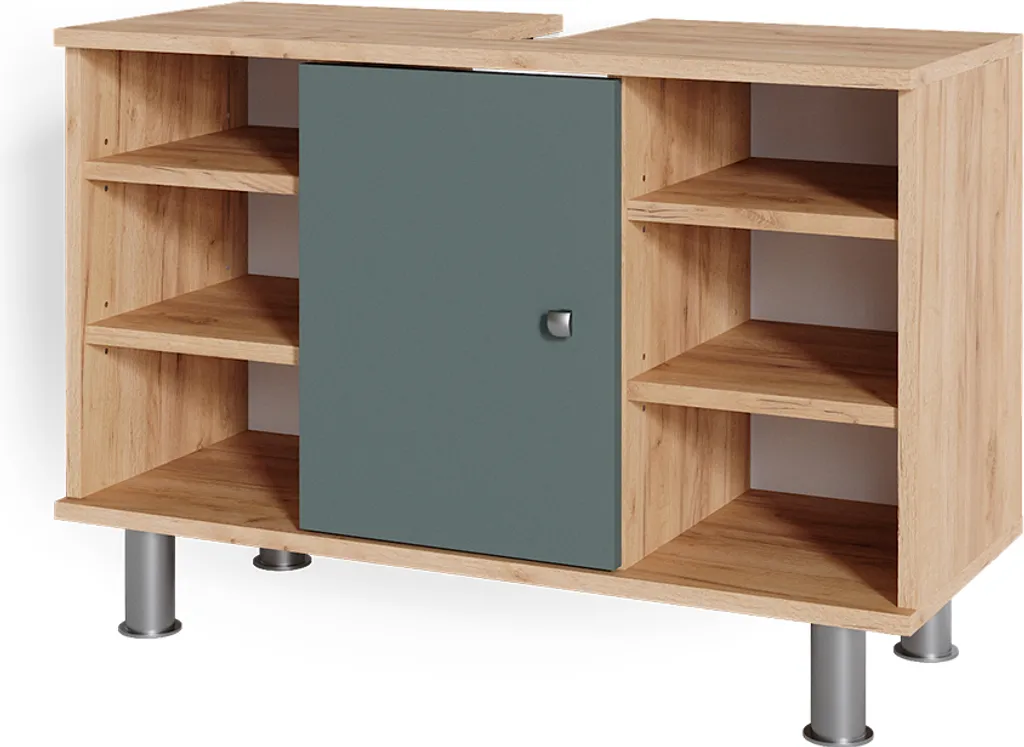 Mobile Sottolavabo Vicco Fynn 80 cm Verde & Quercia - Bagno di Tendenza