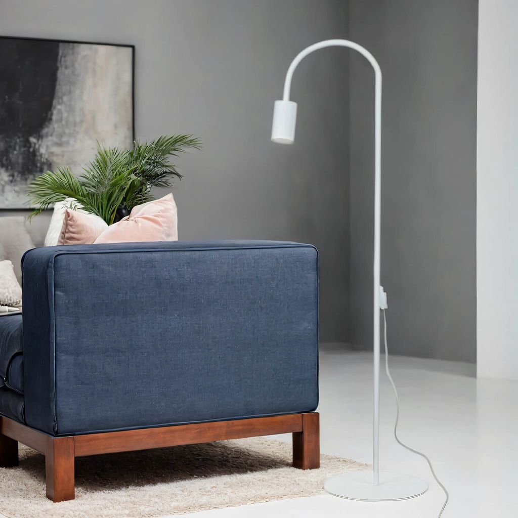 Stehlampe Weiß flexibel verstellbar 120 cm klein Wohnzimmer Stehleuchte
