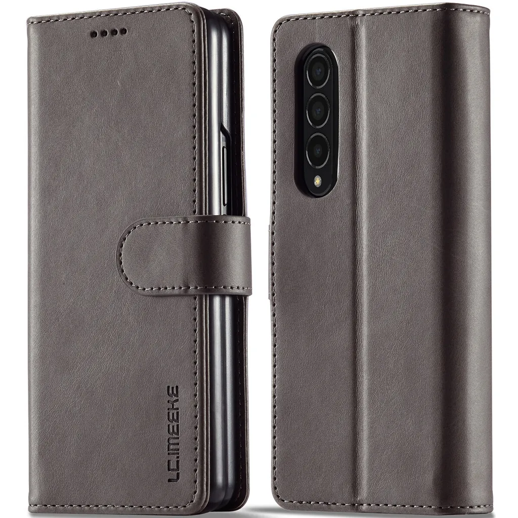 Custodia Samsung Galaxy Z Fold 3 5G Ultra-Protettiva Pelle Grigio