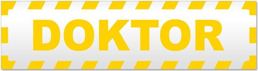 Kiwistar - Autoaufkleber - Gelb - 20 x 5,3 cm - Doktor gestreift - Hinweis Aufkleber Sticker für Auto, Kfz, Fahrrad, PKW, LKW