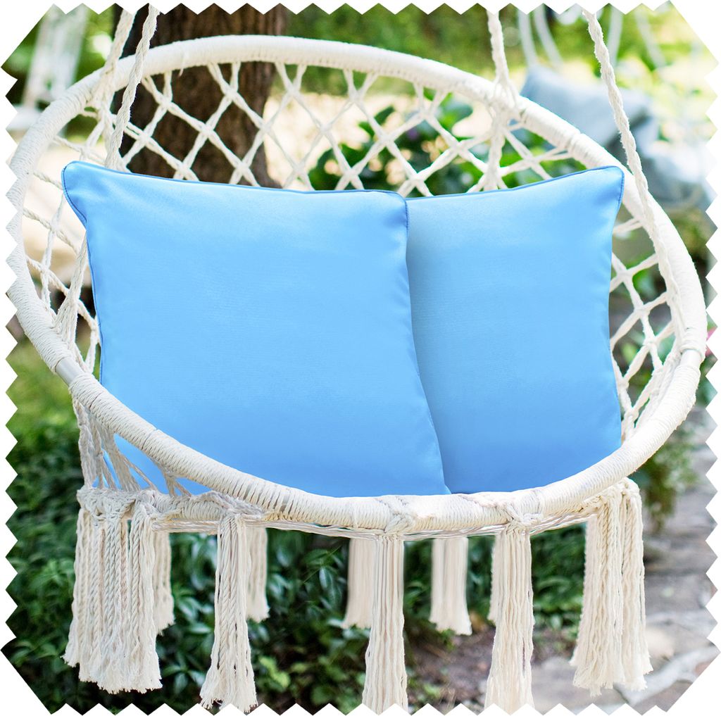 novely 2er-Set OUTDOOR DEKOKISSEN - Wasserabweisende Zierkissen - Wetterfester Kissenbezug - Kissenhülle in 45x45 cm - Farbe: 4947 Himmelblau | ...