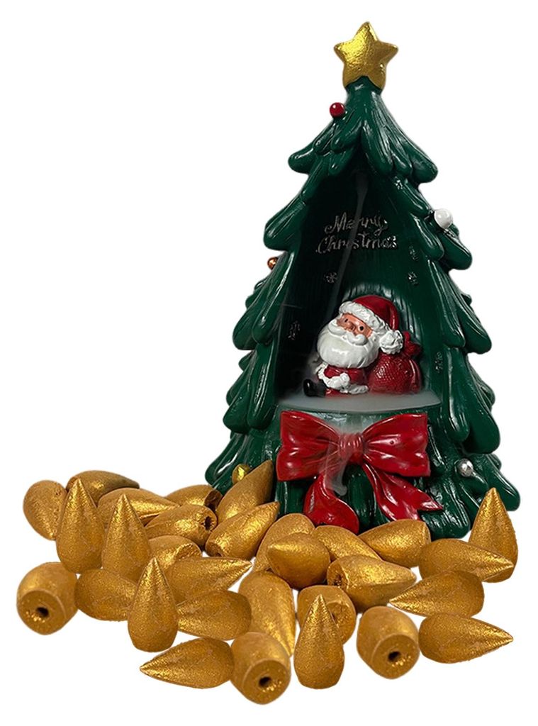 Weihnachtsbaum-Rückfluss-Räuchergefäß-Dekoration, Weihnachtsbaum-Weihnachtsmann-Harz-Räuchergefäßhalter, Heim- und Büro-Schreibtischornament B