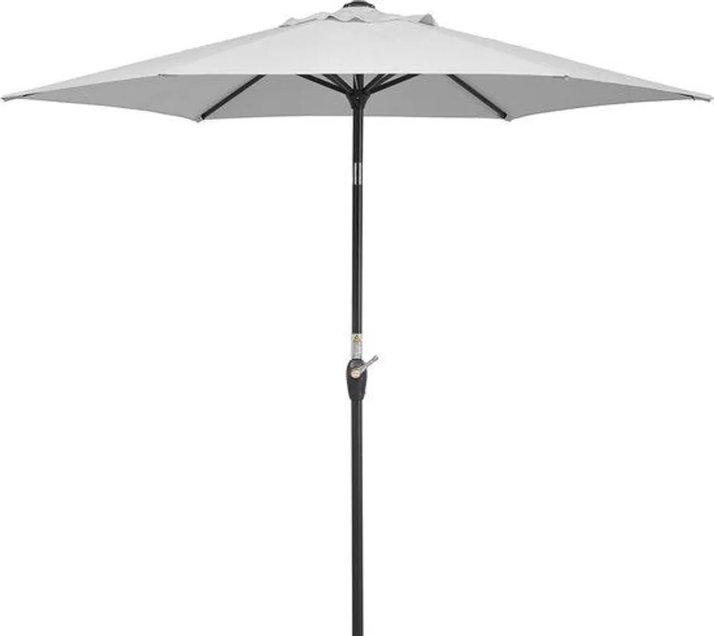 Grand parasol de terrasse rond Bilbao 220 cm en coloris gris argent